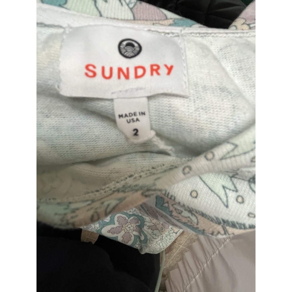 Sundry Womens Floral Paisley French Terry‎ Sweatshirt and Wide Leg Pants Set 2 - Picture 2 of 7